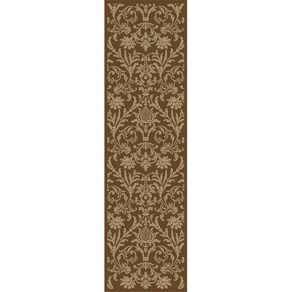 Concord Global Trading Runner Rug, 2 ft. 3 in. x 7 ft. 7 in. Jewel Damask - Brown 49482